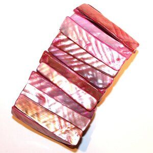 Light Pink Mother of Pearl  Sea Shell Stretch Sand Ocean Beach Bracelet